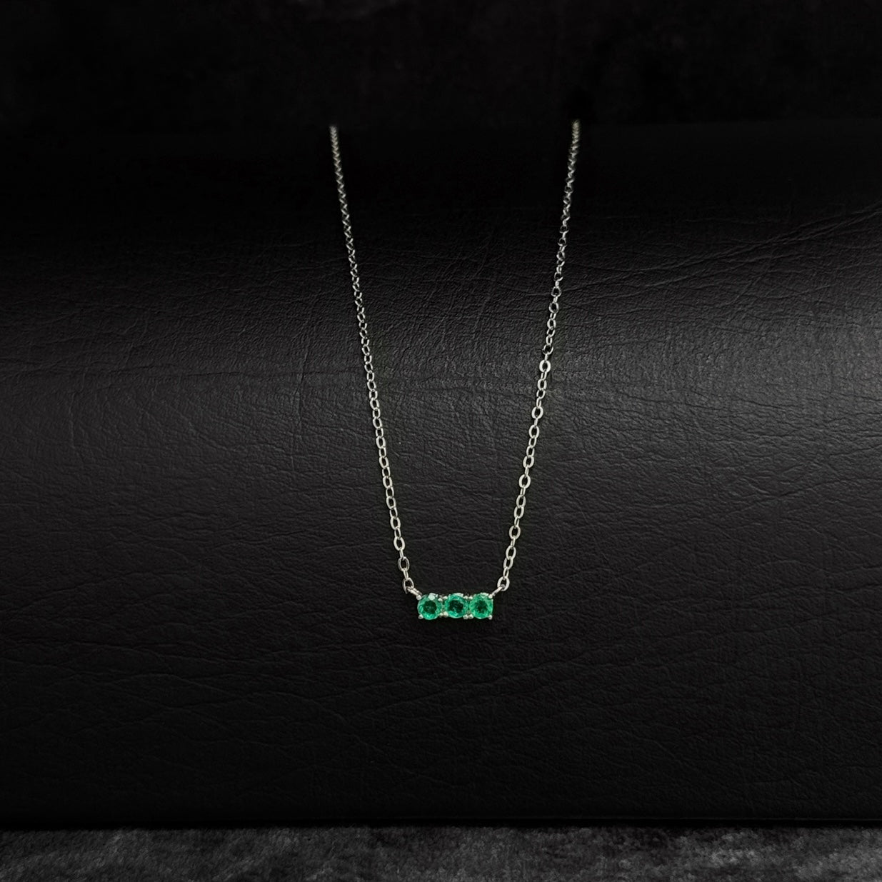 Set Cadena Dije Esmeraldas / Plata 925