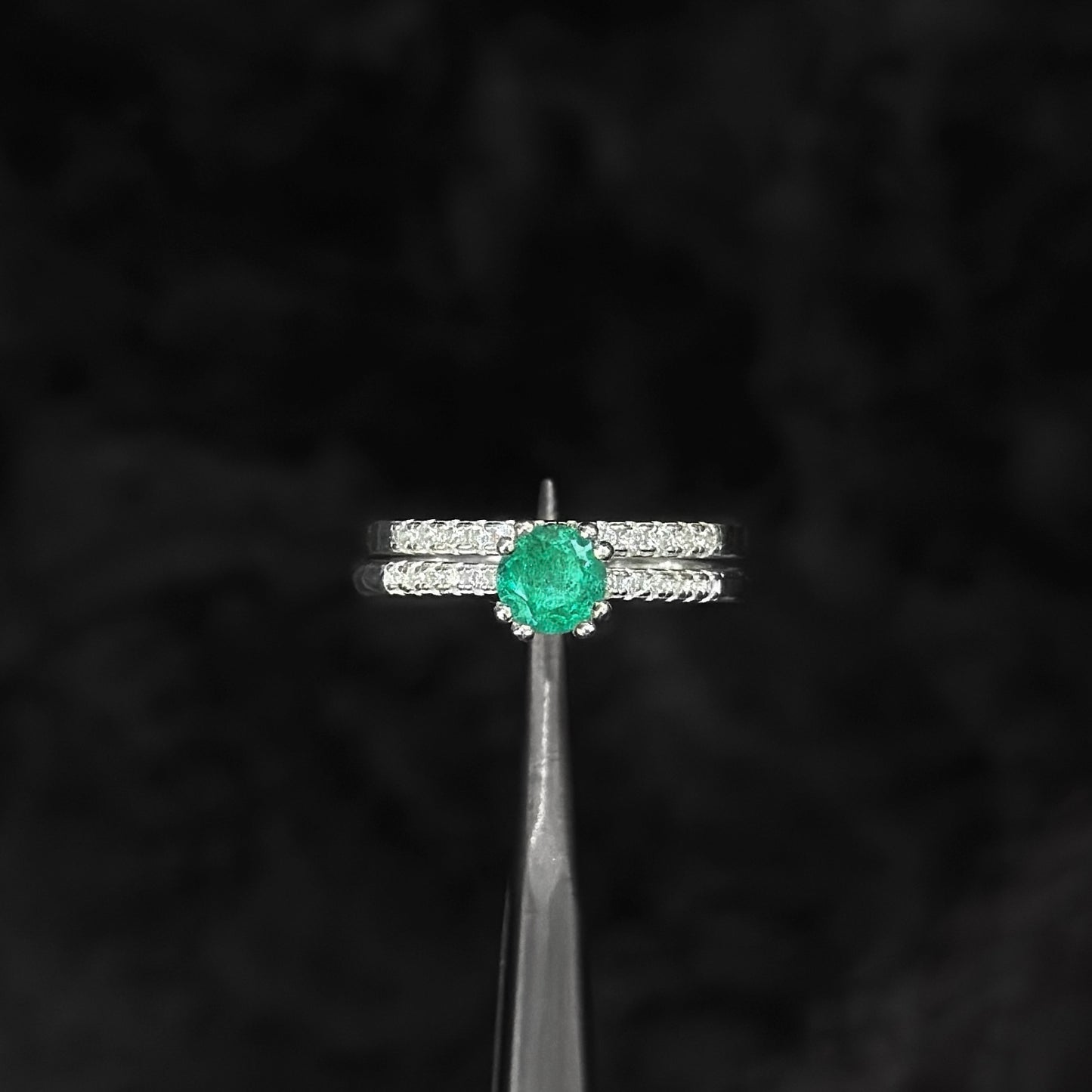 Set Anillo de Lujo #7 / Esmeralda Colombiana / Plata 925