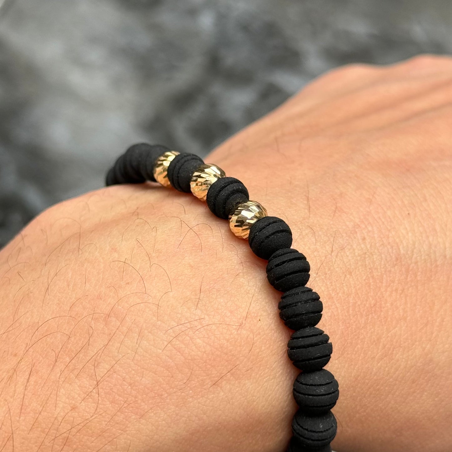 Woven Bracelet / 18K Gold Balls