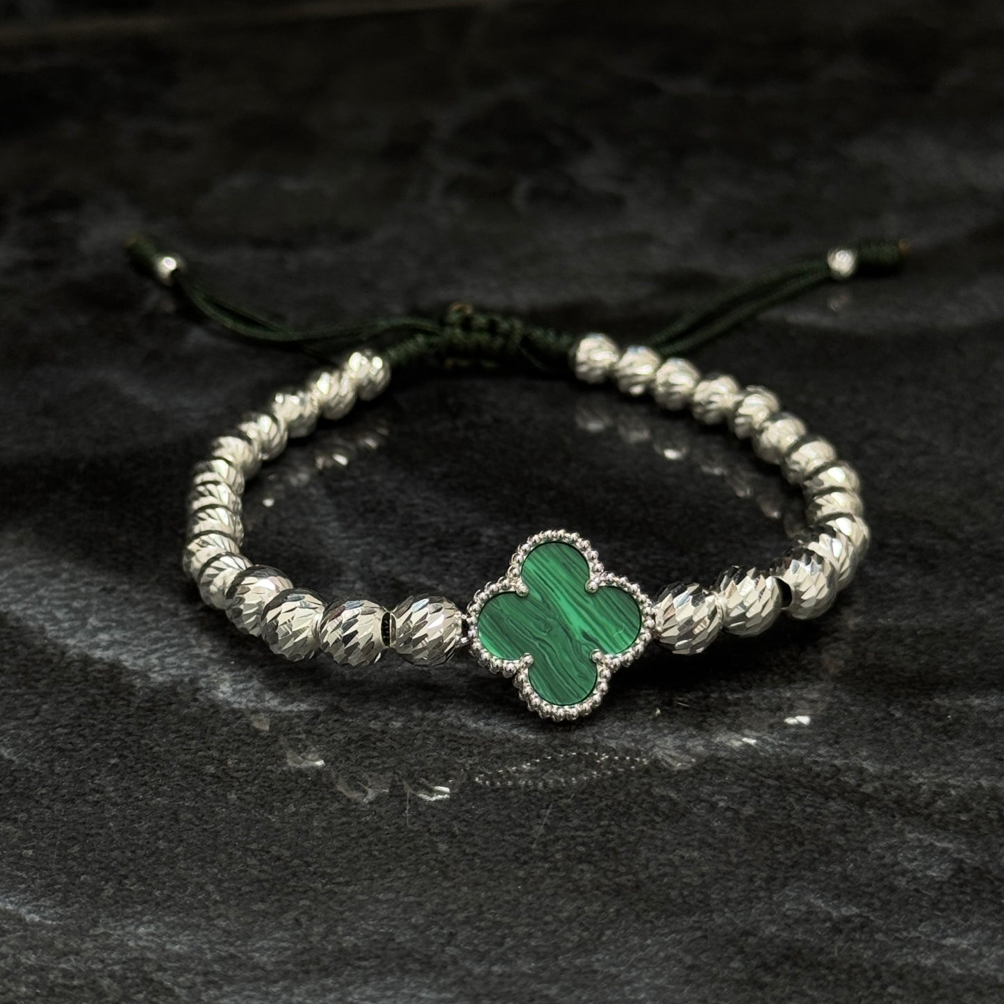 Lucky Clover Bracelet / Green / 925 Silver