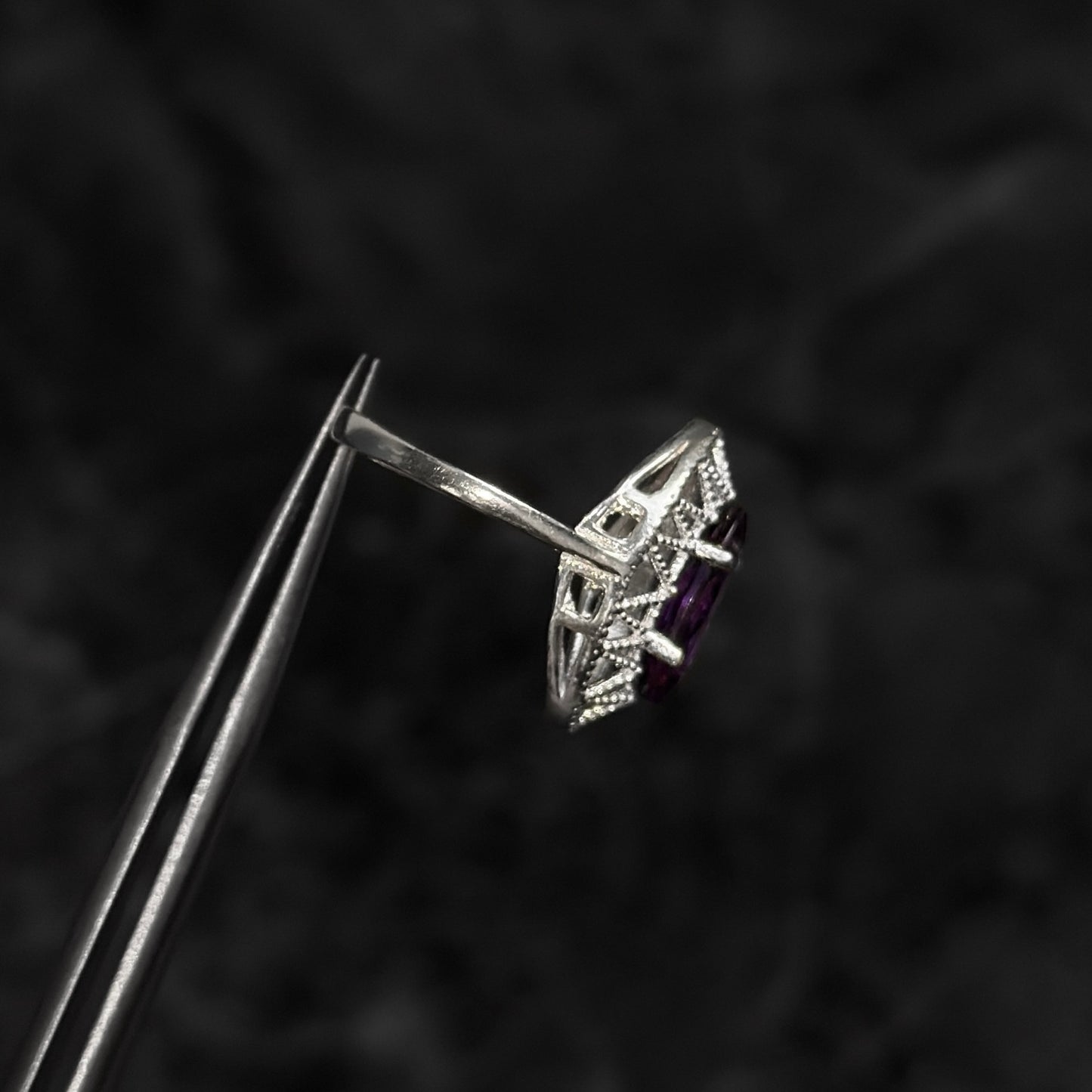 Anillo de Lujo #6.5 / Amatista Natural / Plata 925