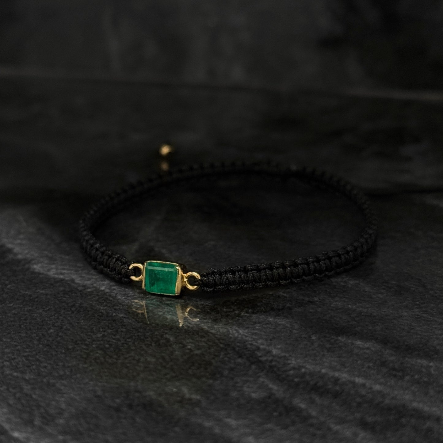 Pulsera Tejida / Esmeralda / Oro 18K