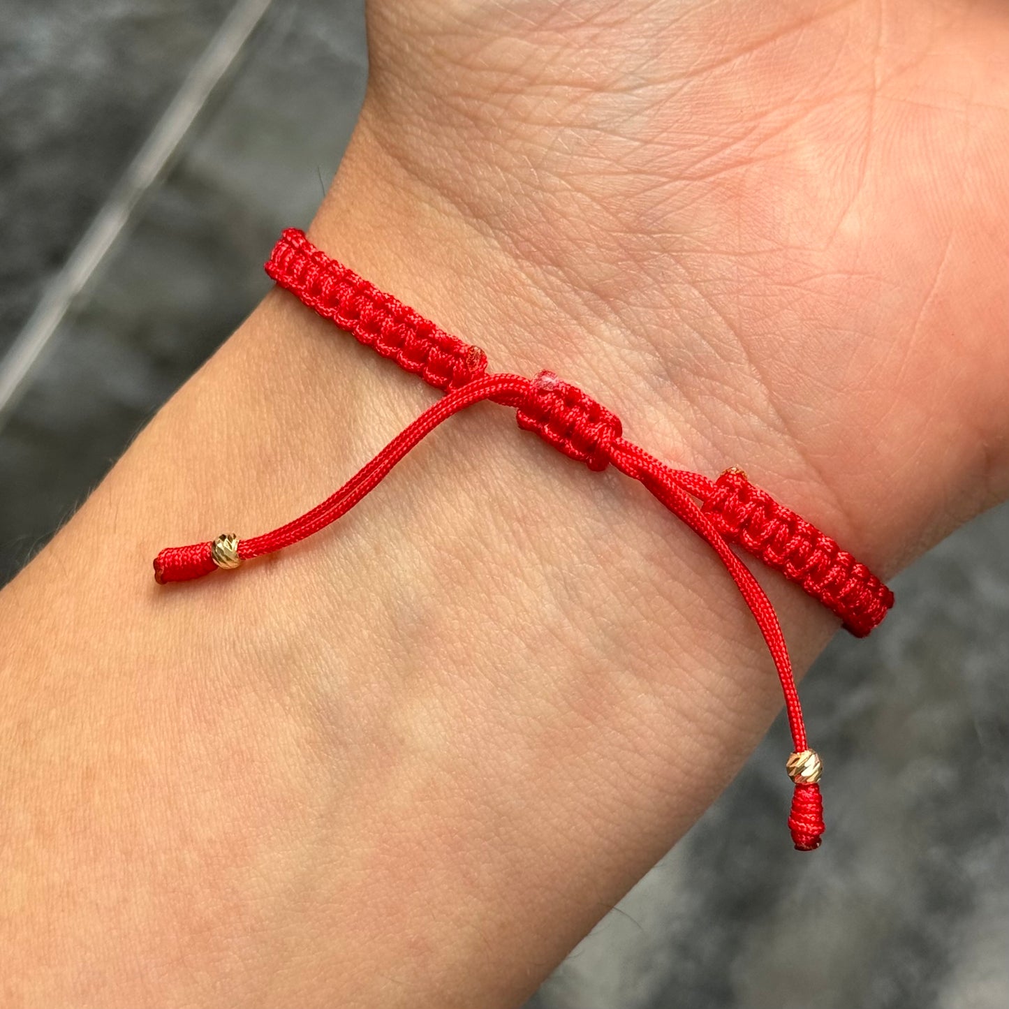 Woven Bracelet / 18K Gold Balls