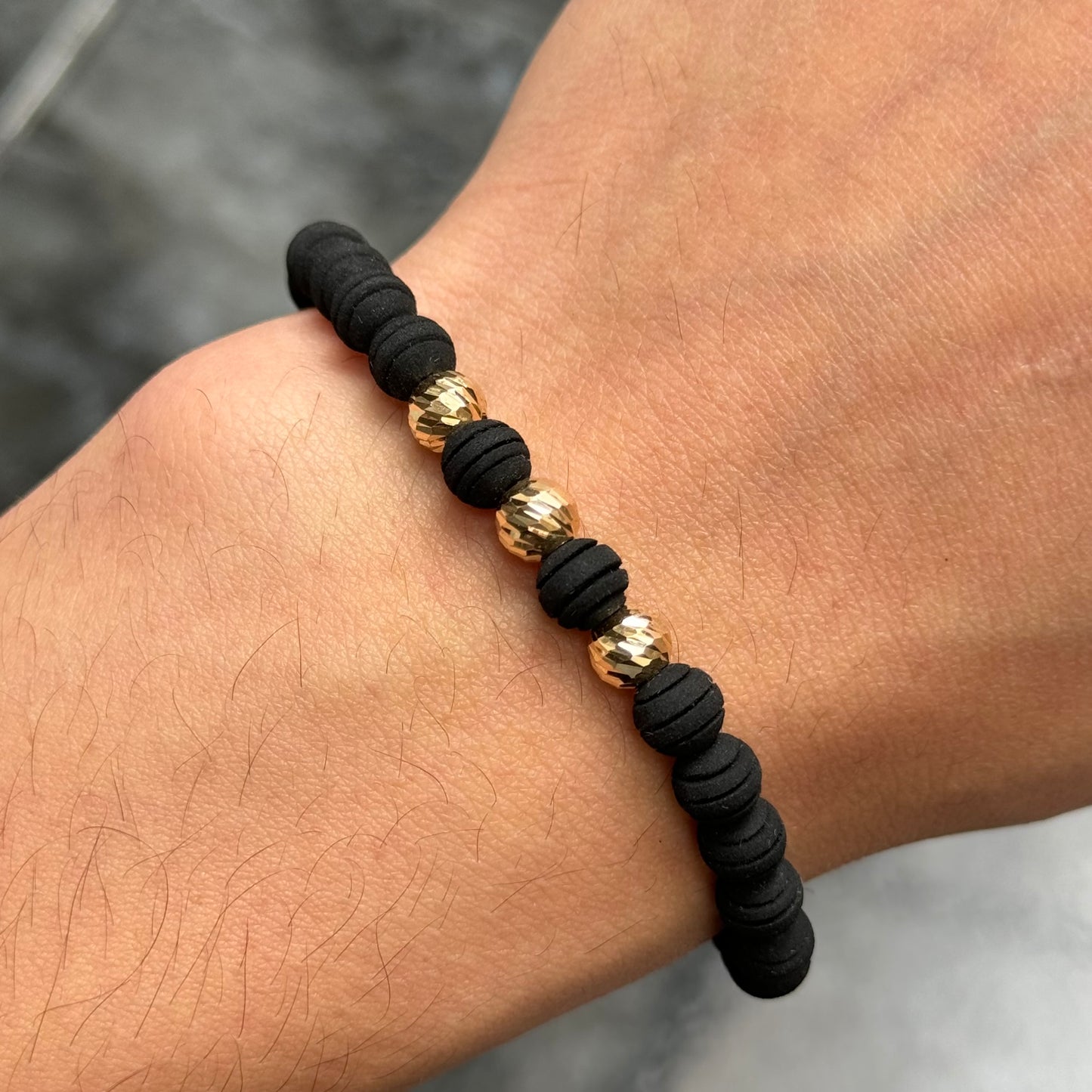 Woven Bracelet / 18K Gold Balls