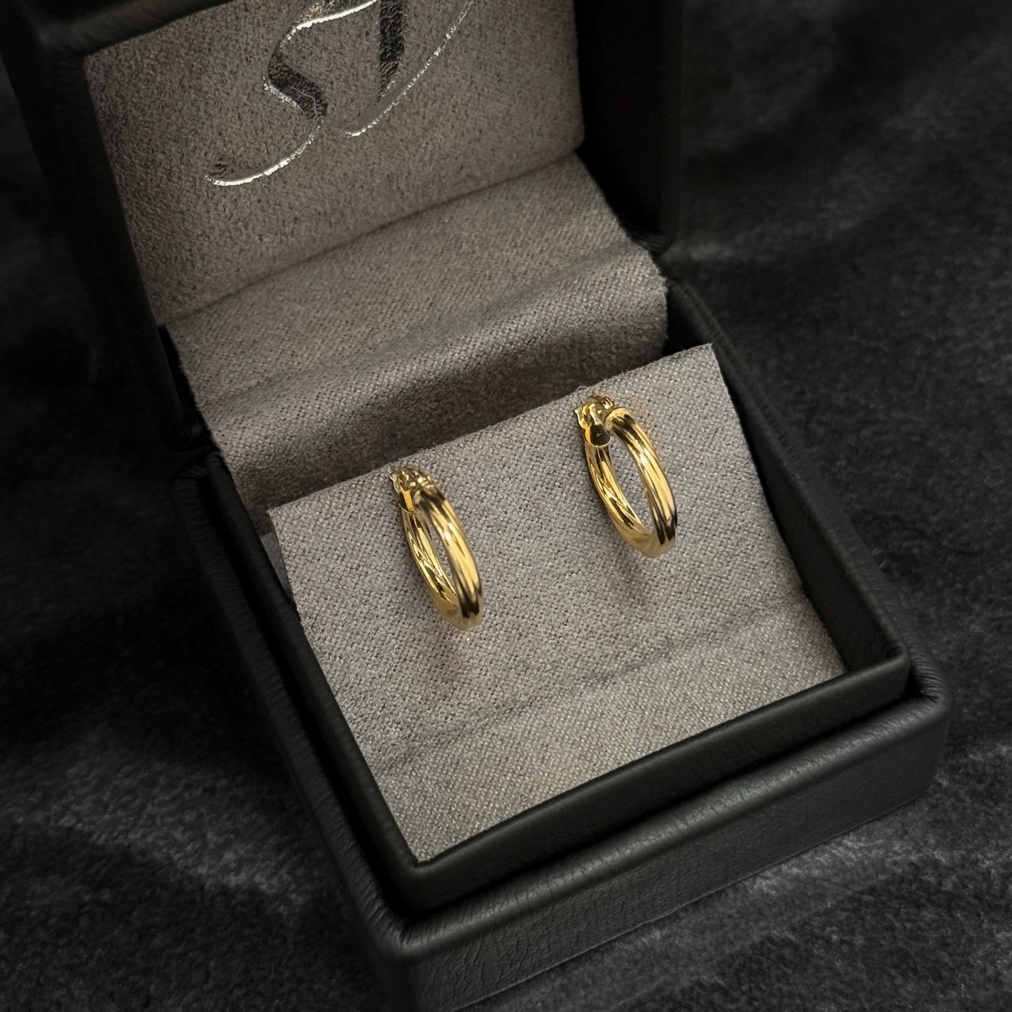 Candongas de Lujo 14.5 mm x 2.3 mm / Oro 18K