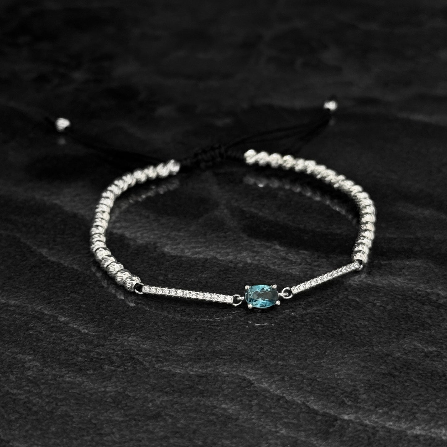 Pulsera Tejida / Topacio Certificado / Plata 925