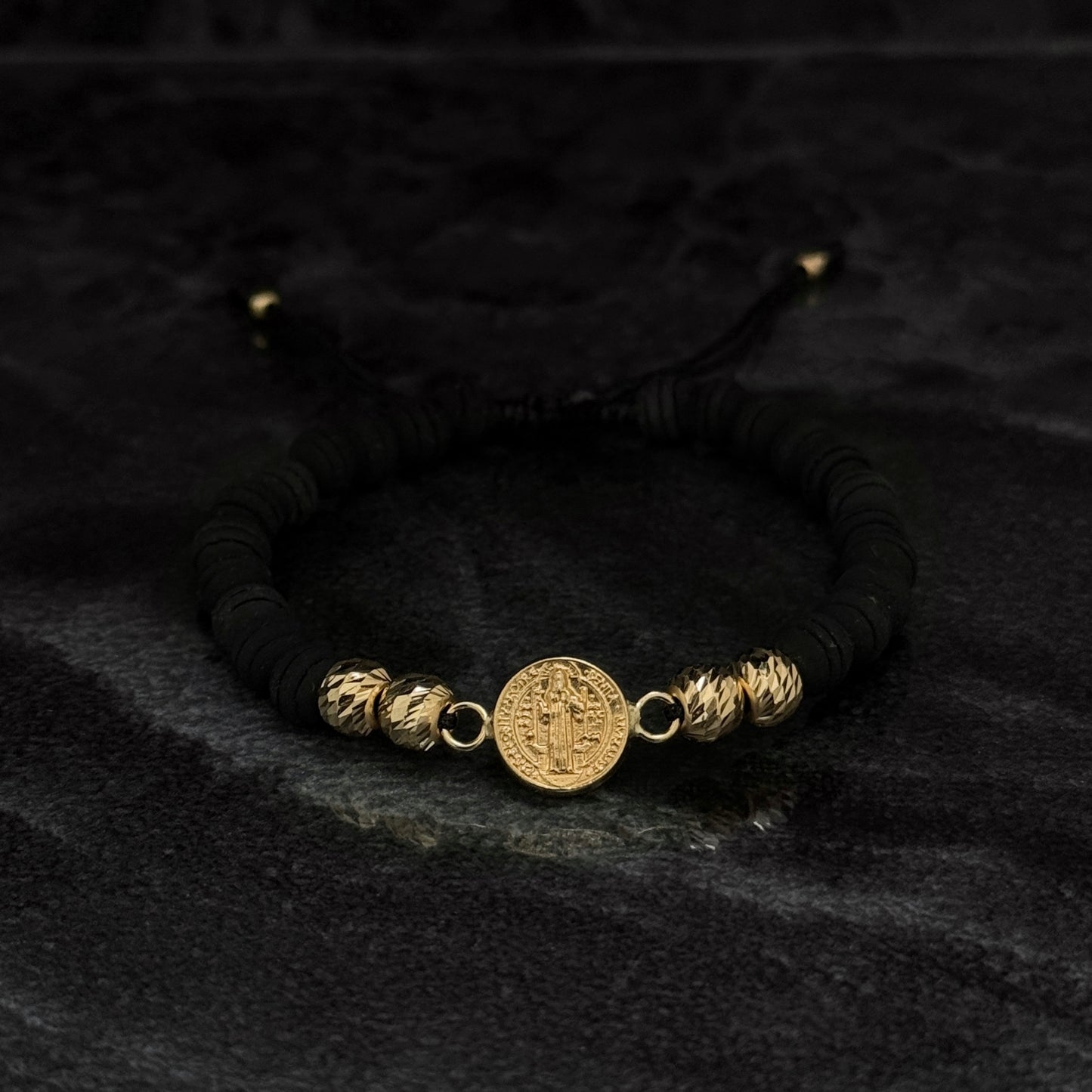 San Benito Woven Bracelet / 18K Gold Balls