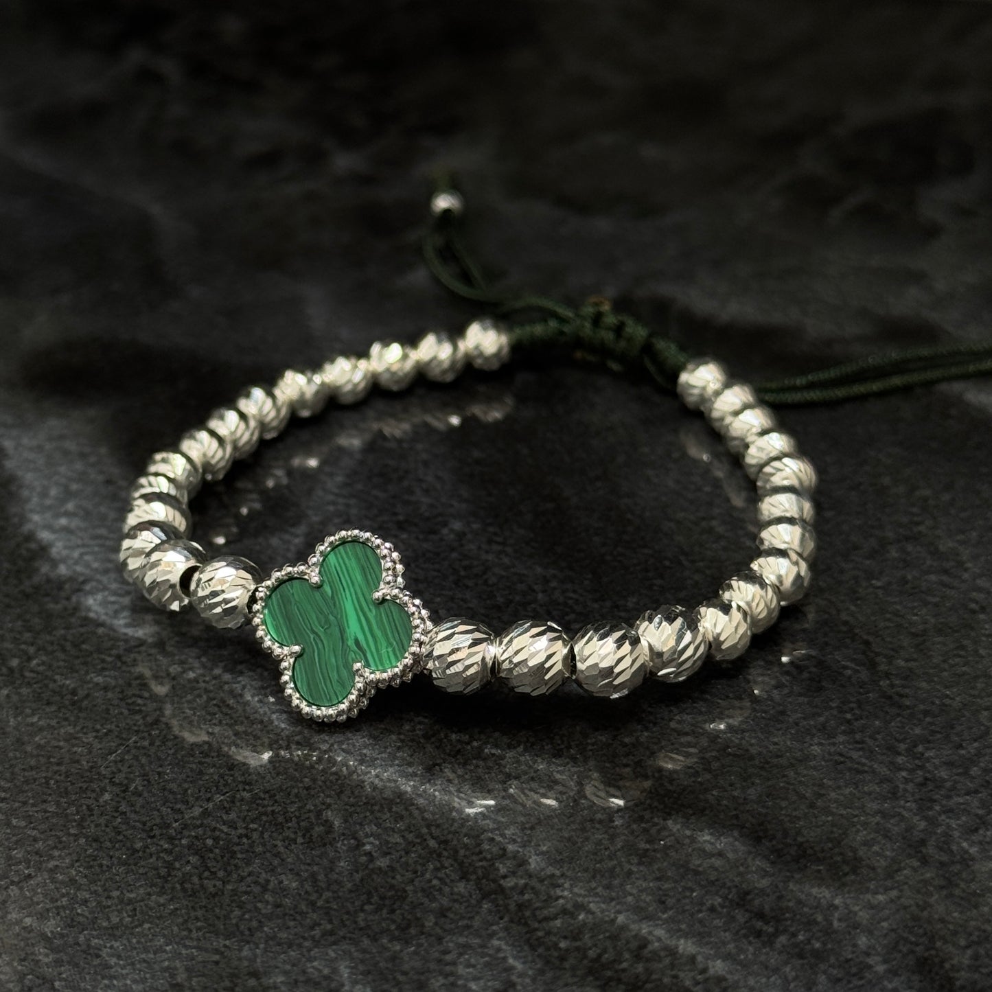 Lucky Clover Bracelet / Green / 925 Silver