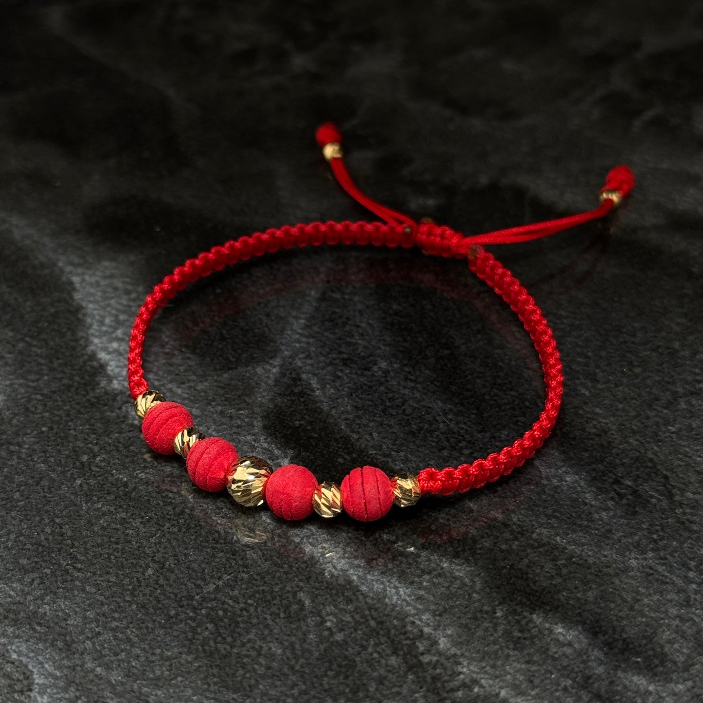 Pulsera Tejida / Balines Oro 18K