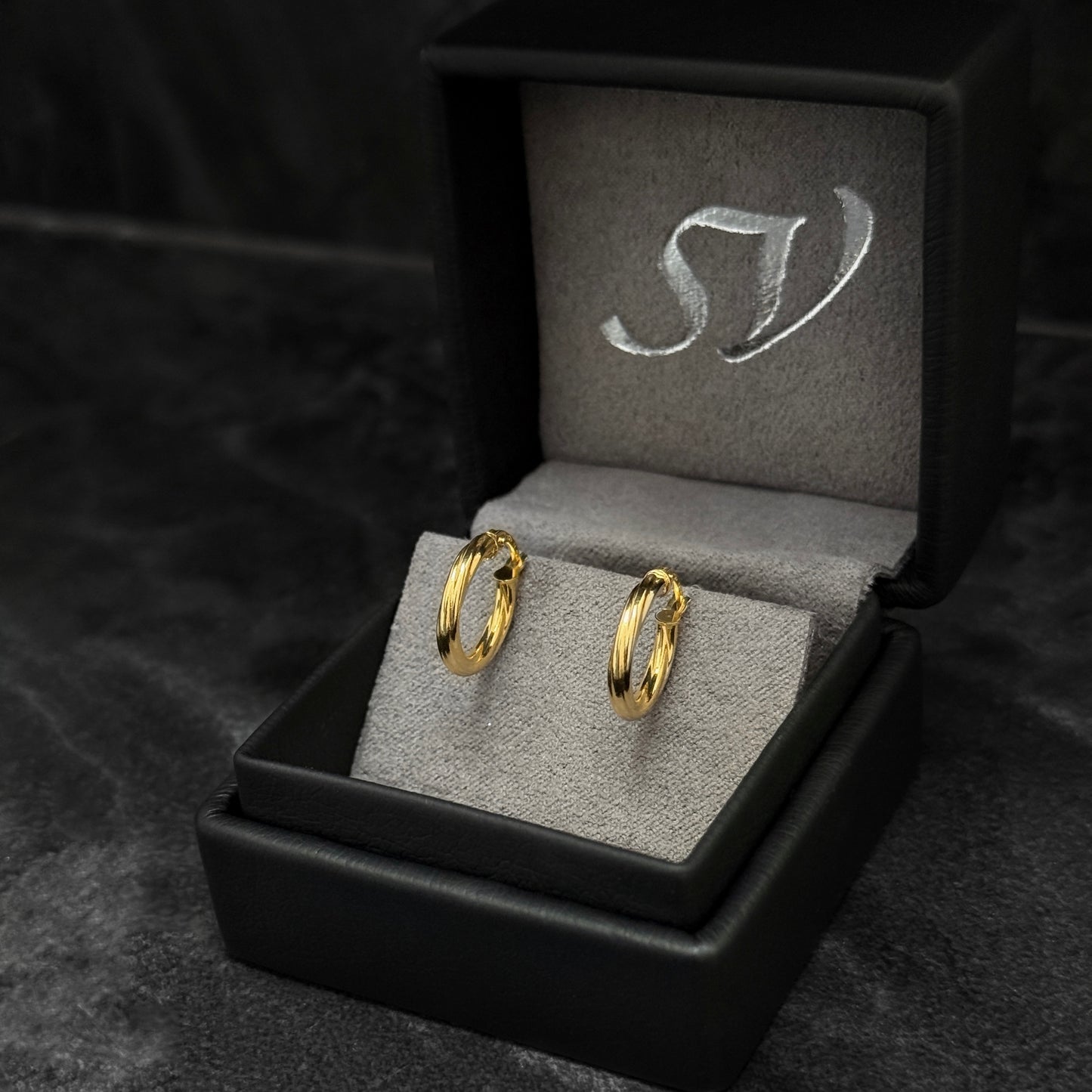 Candongas de Lujo 14.5 mm x 2.3 mm / Oro 18K