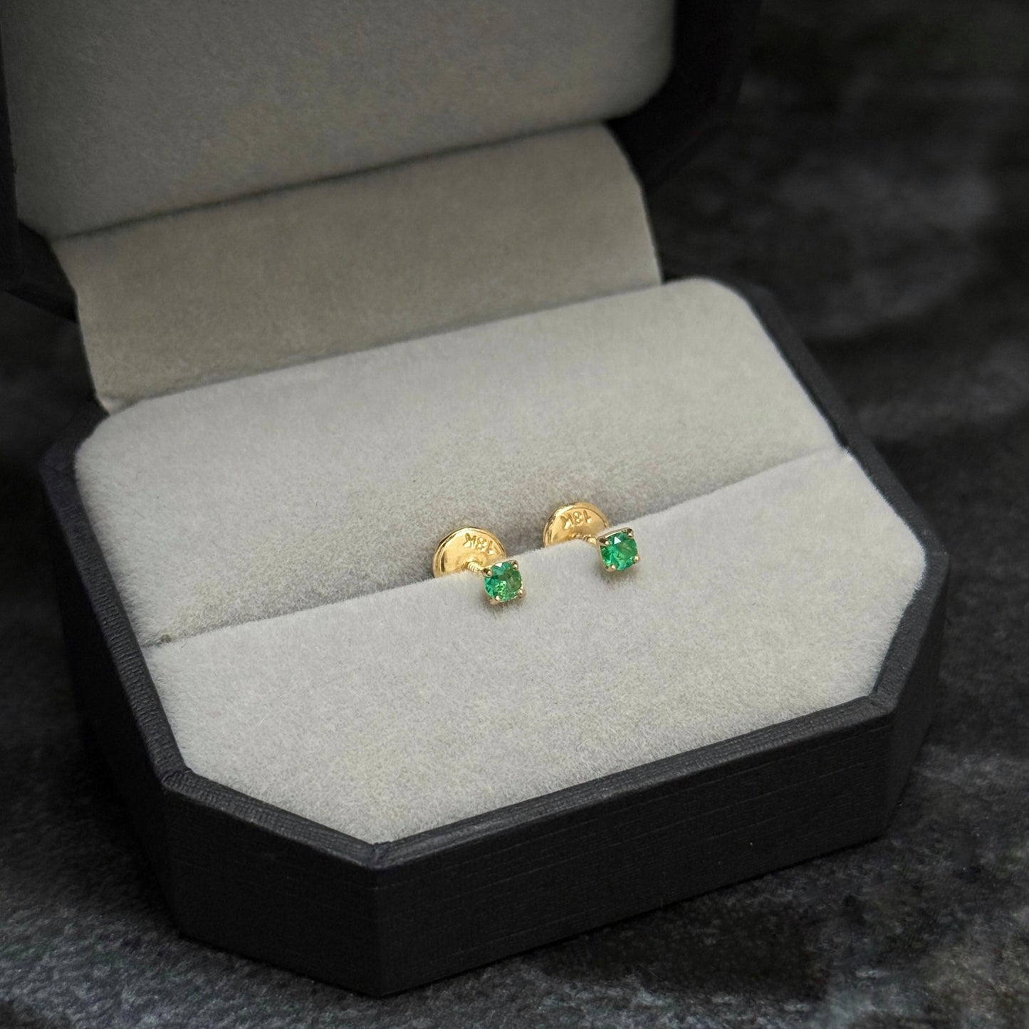 Topos 2.5mm / Esmeraldas Colombianas / Oro 18K