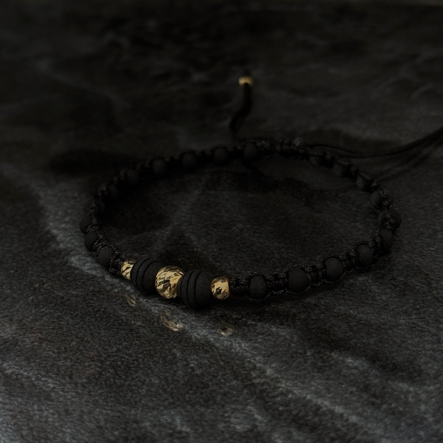 Woven Bracelet / 18K Gold Balls