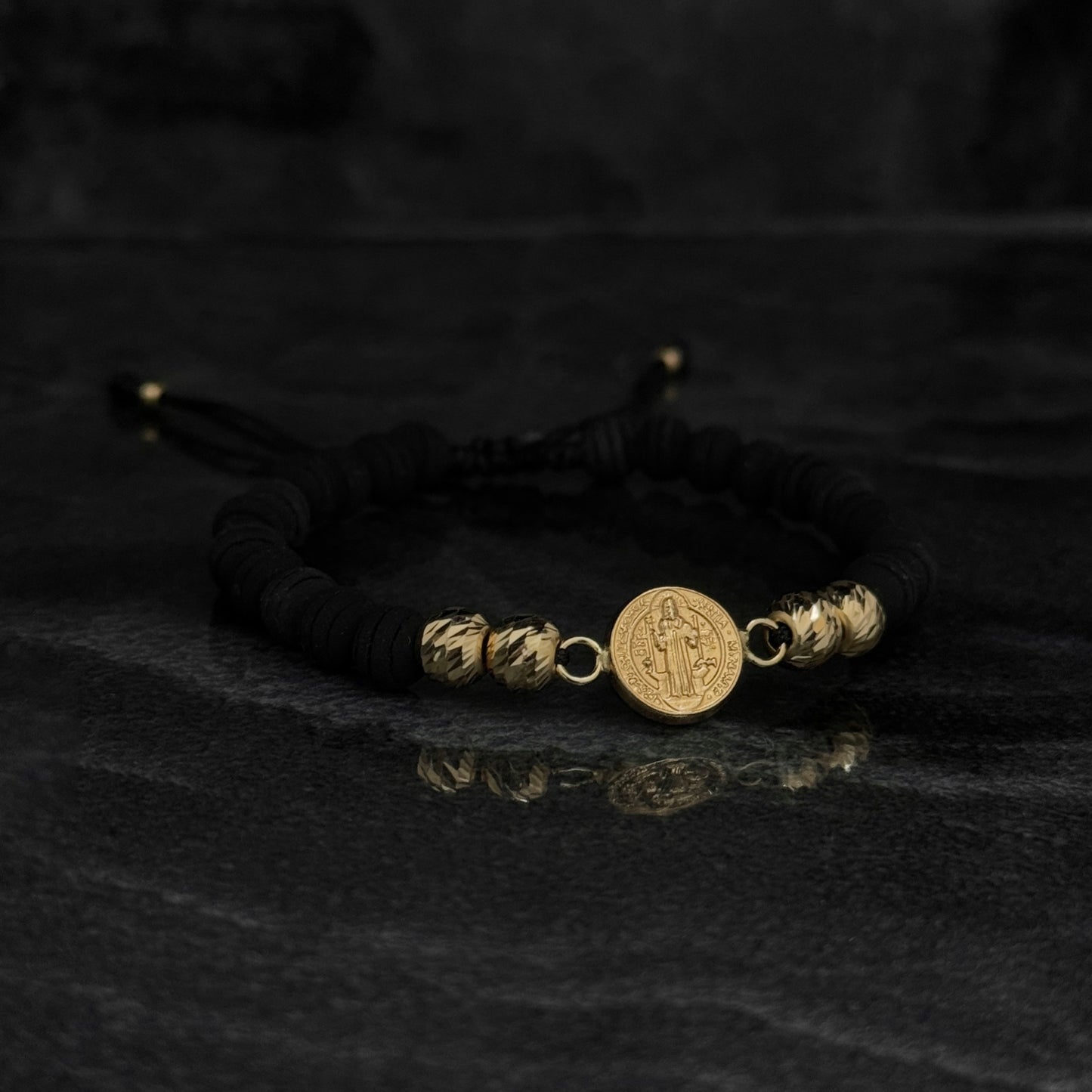 San Benito Woven Bracelet / 18K Gold Balls