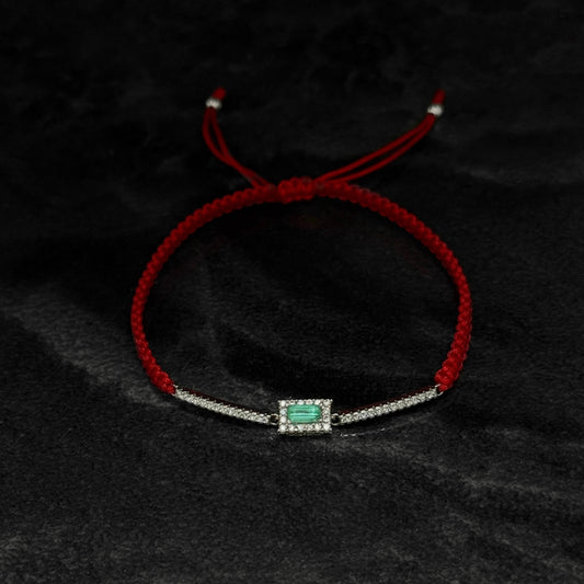 Pulsera Tejida Exclusiva / Esmeralda Colombiana / Plata 925