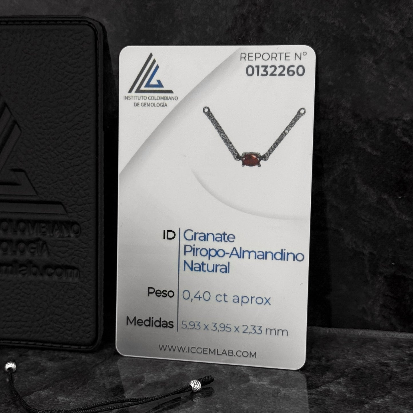 Pulsera Tejida / Granate Certificado / Plata 925