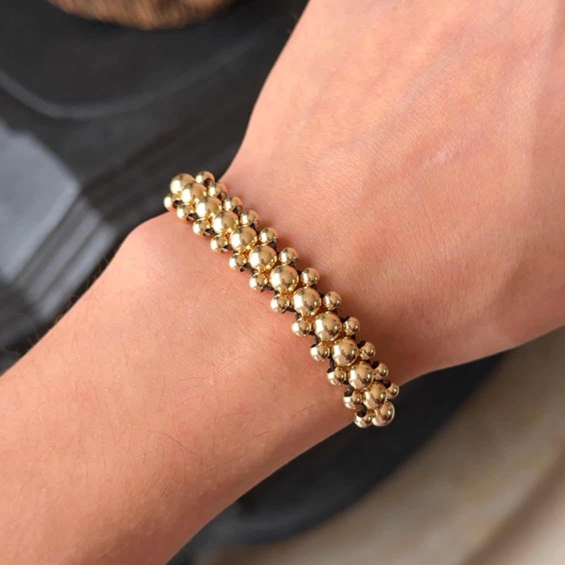 Pulsera Triple Carril / Balines Oro 18K
