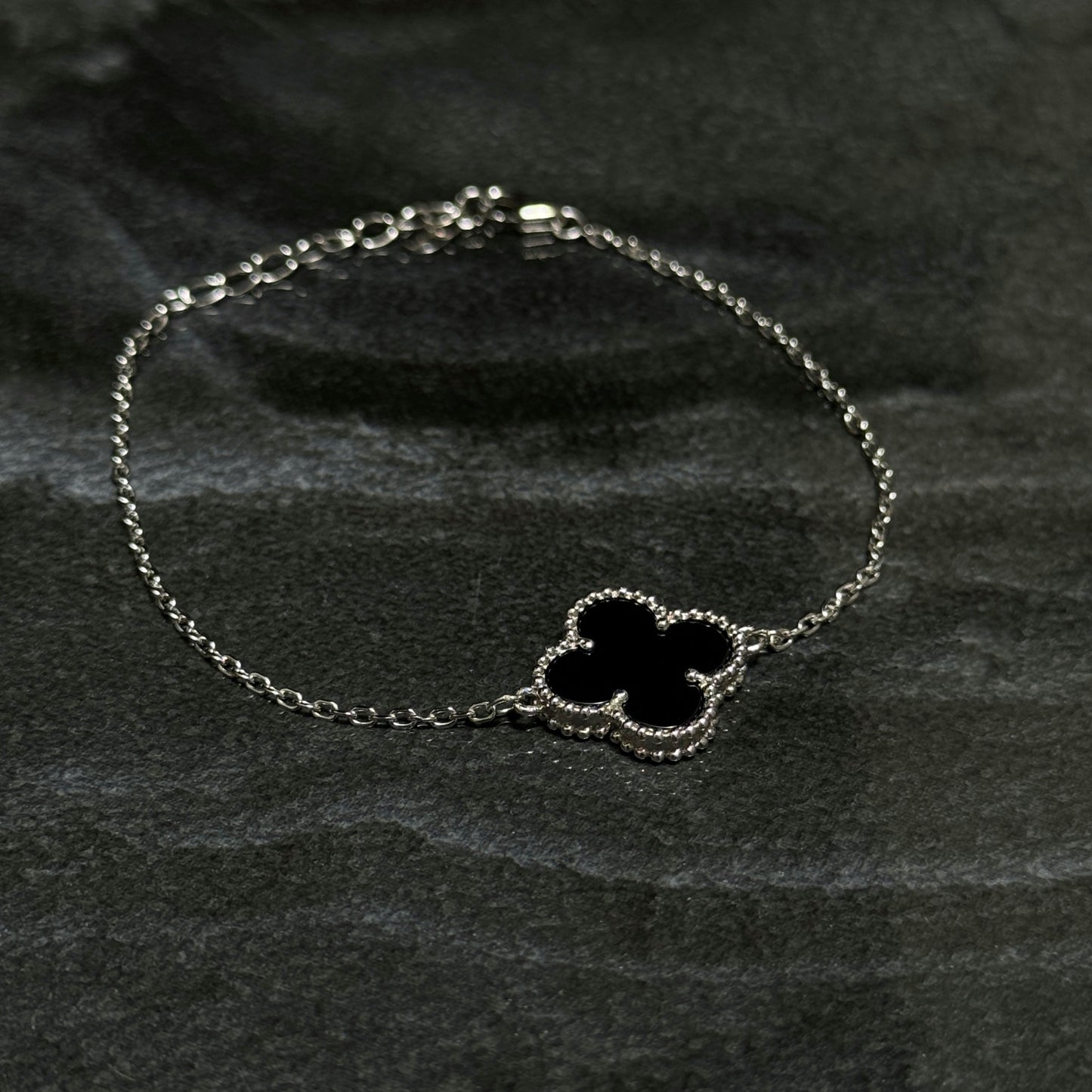 Lucky Clover Bracelet / Solo Black / 925 Silver
