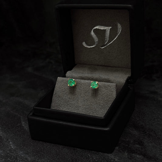 4.3-4.5mm moles / Colombian emeralds / 18K gold