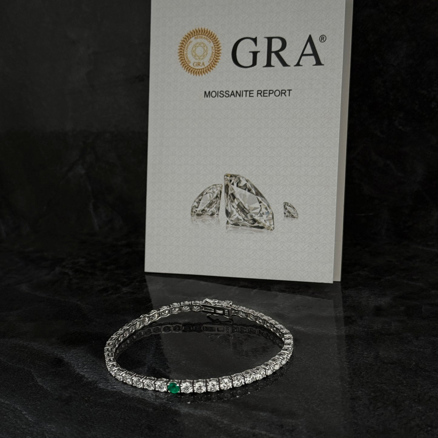 Pulsera Tenis 4mm / Moissanitas / Esmeralda / Plata 925