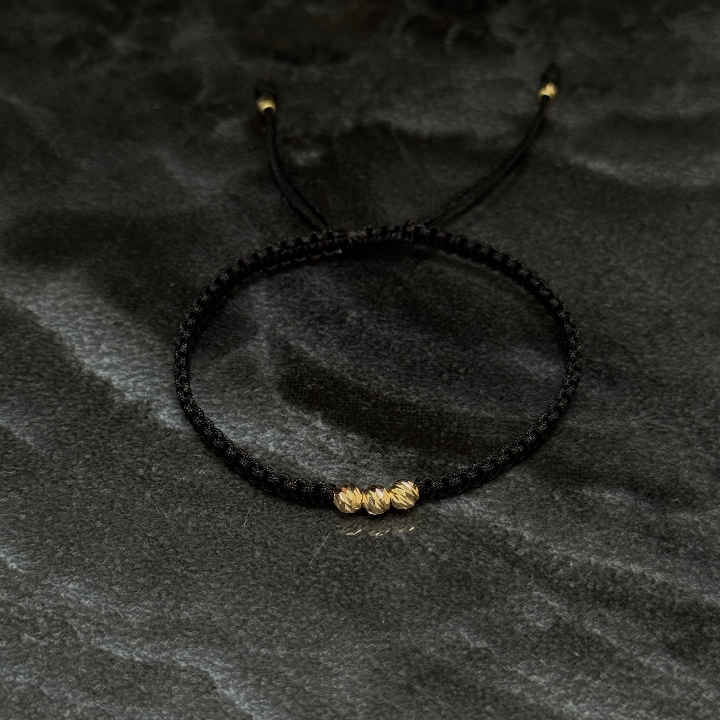 Woven Bracelet / 18K Gold Balls
