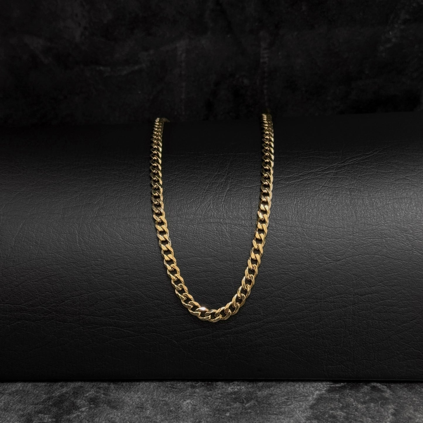 Cadena Cubana 4mm x 60cm / Oro 18K