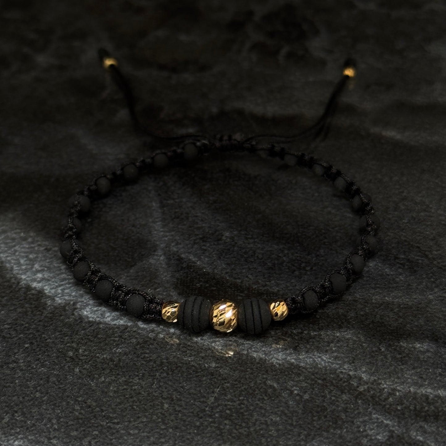Woven Bracelet / 18K Gold Balls