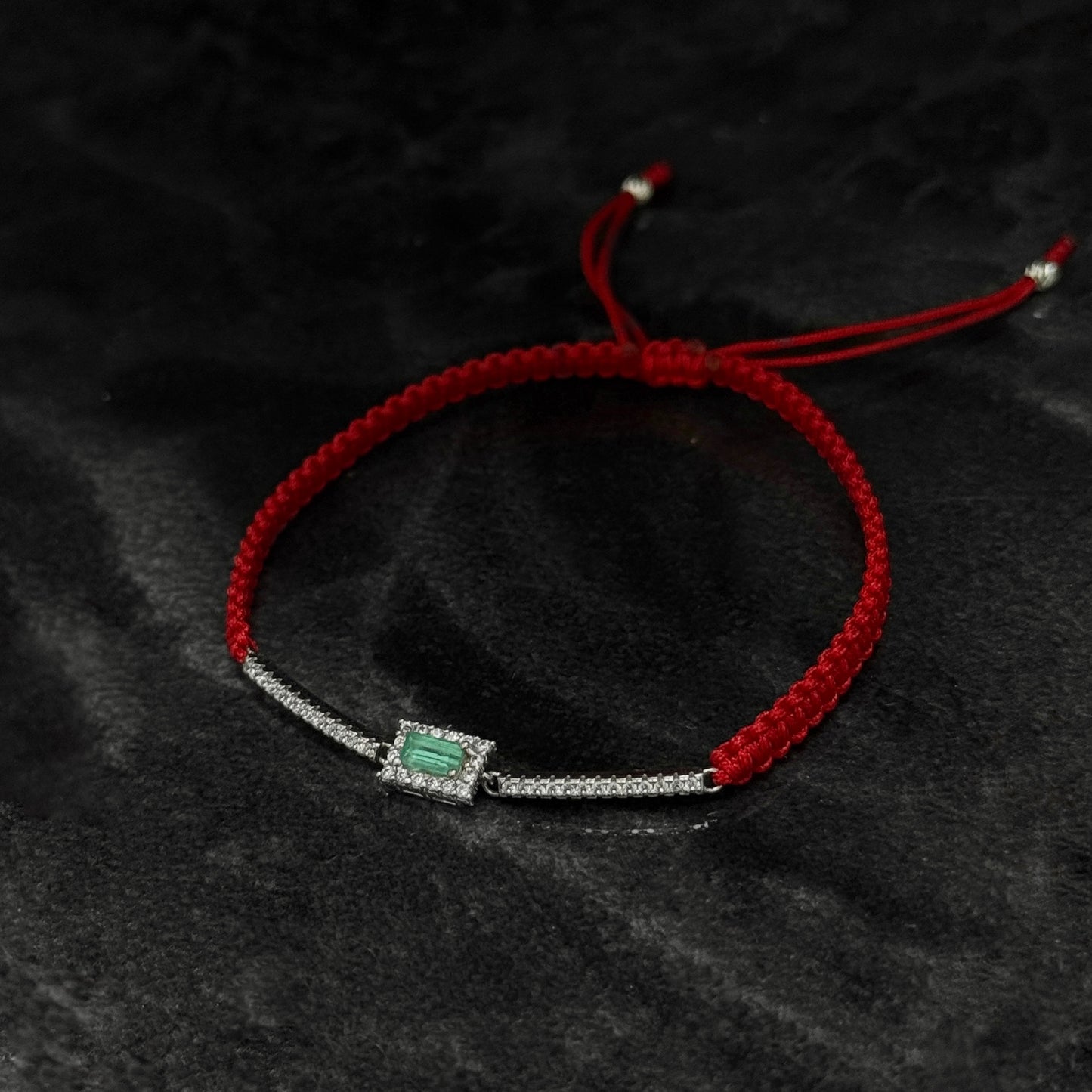 Pulsera Tejida Exclusiva / Esmeralda Colombiana / Plata 925
