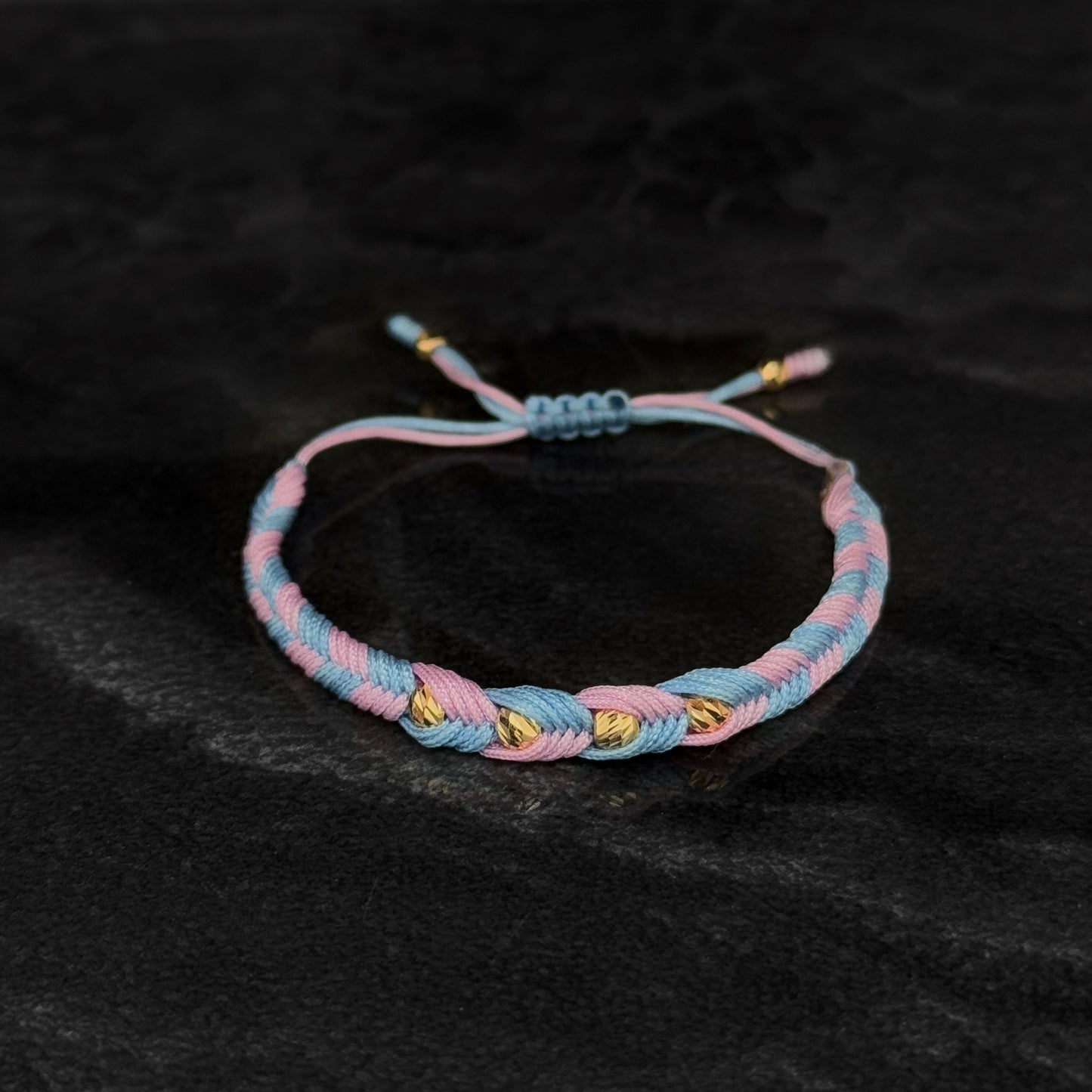 Double Woven Bracelet / 18K Gold Balls