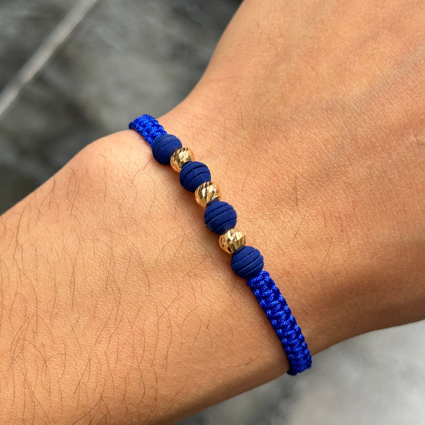 Woven Bracelet / 18K Gold Balls