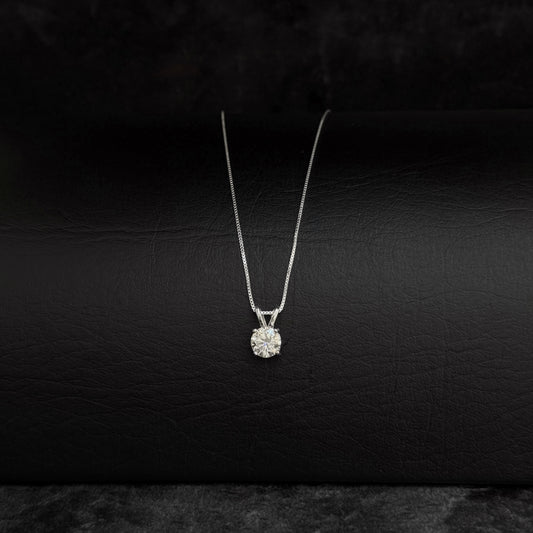 Cadena Veneciana / Dije Moissanita 6.5mm “White” / Plata 925