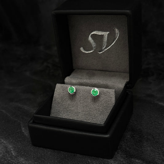 Topos de Lujo 5.4mm / Esmeraldas Colombianas / Plata 925