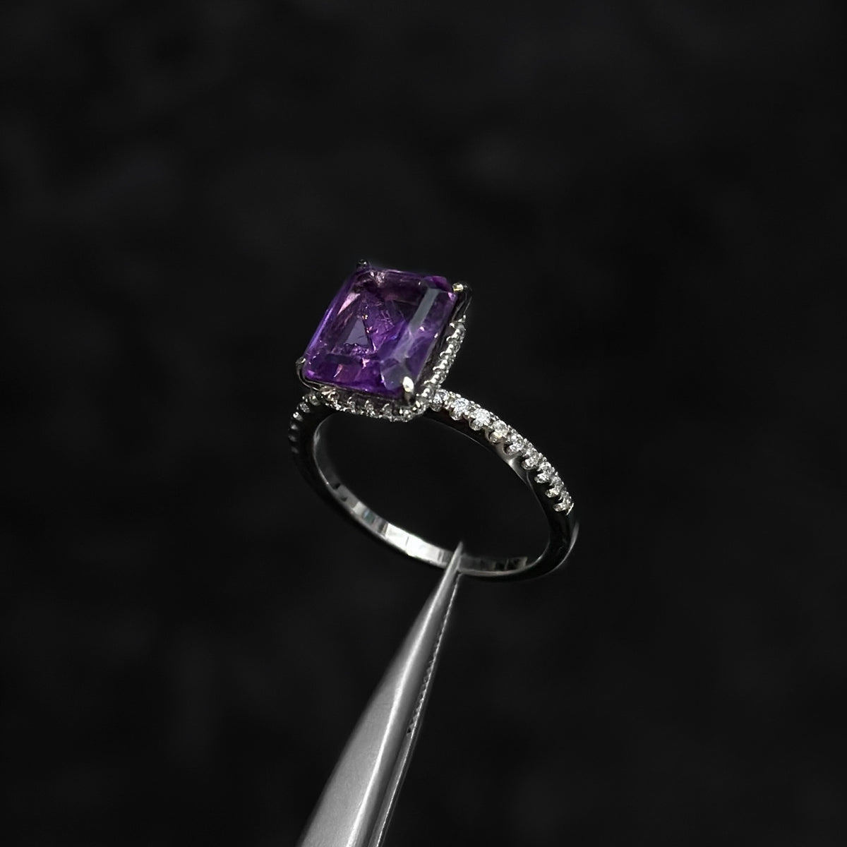 Anillo de Lujo #7 / Amatista Natural / Plata 925