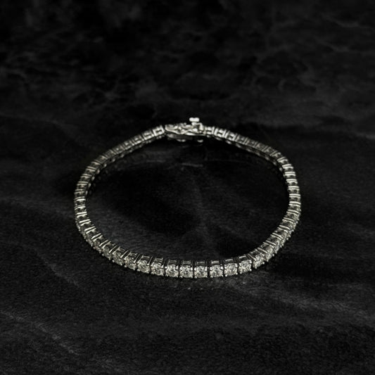 Pulsera Tenis 3mm / Full Moissanitas / Plata 925