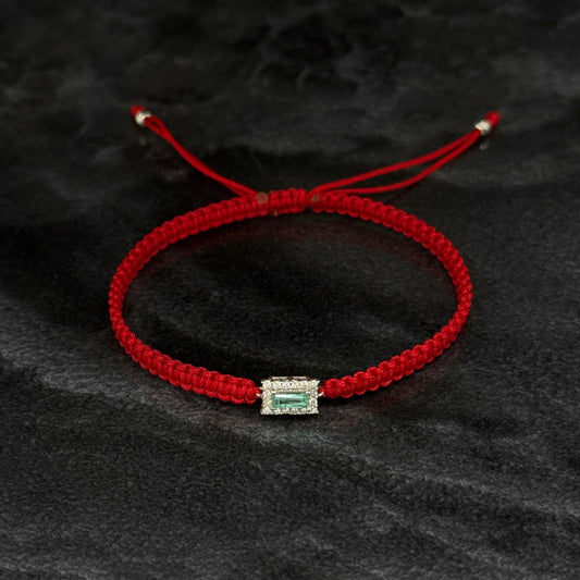 Pulsera Tejida / Esmeralda Colombiana / Plata 925