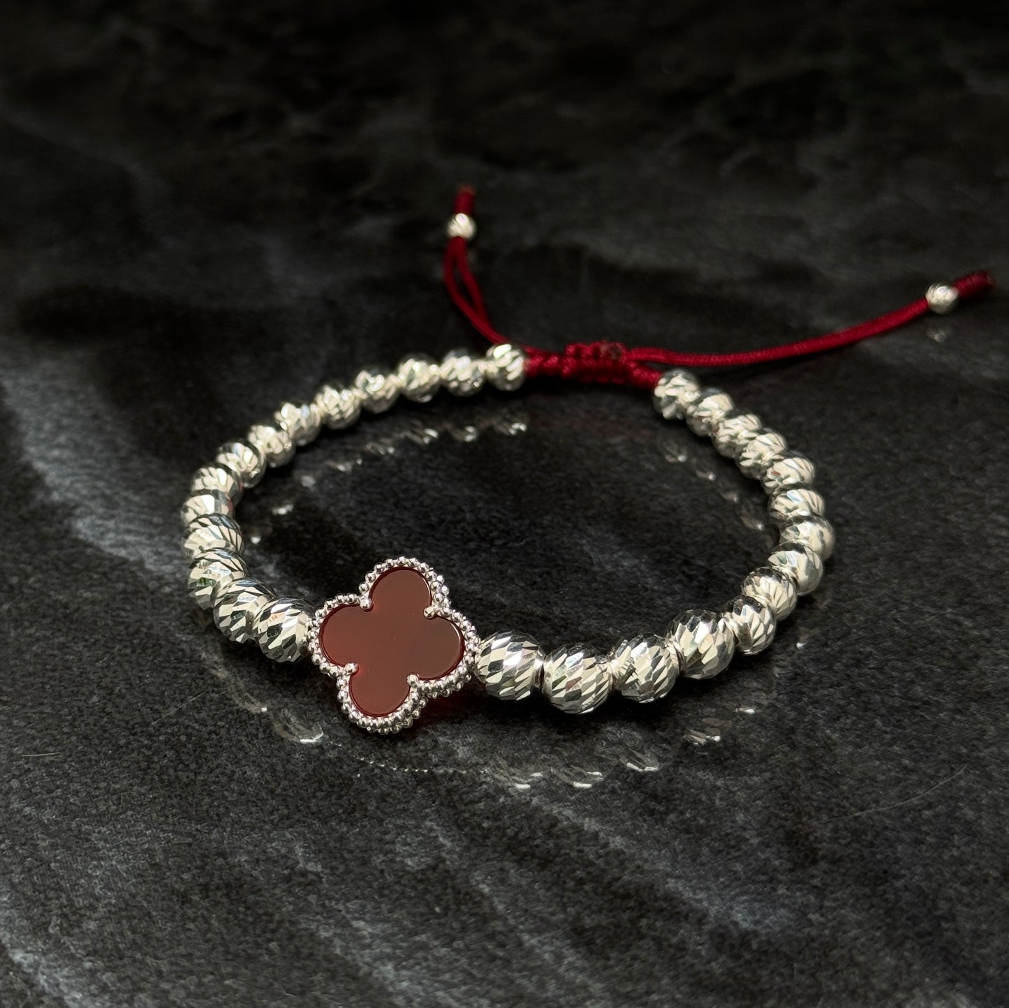 Pulsera Lucky Clover / Red / Plata 925