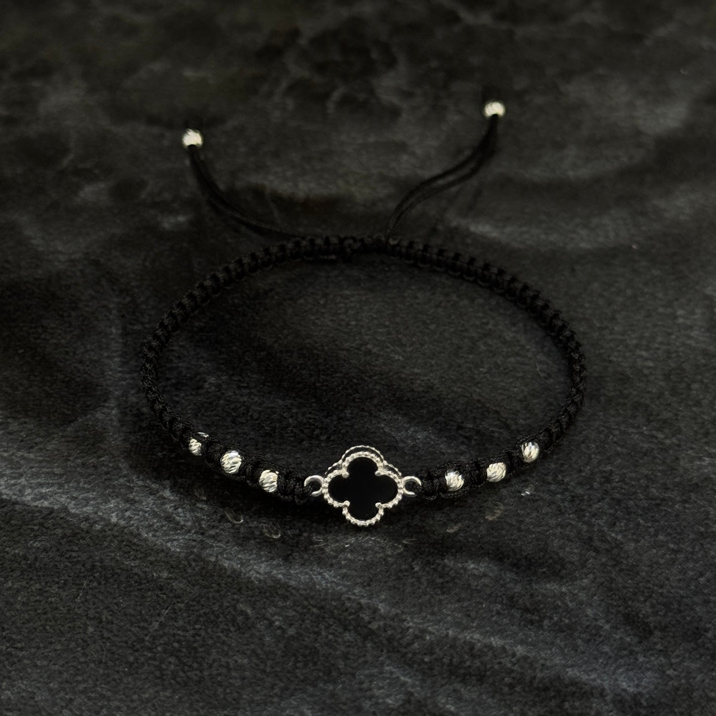 Pulsera Lucky Clover / Black / Plata 925