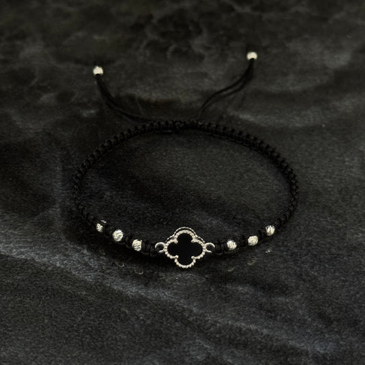 Pulsera Lucky Clover / Black / Plata 925