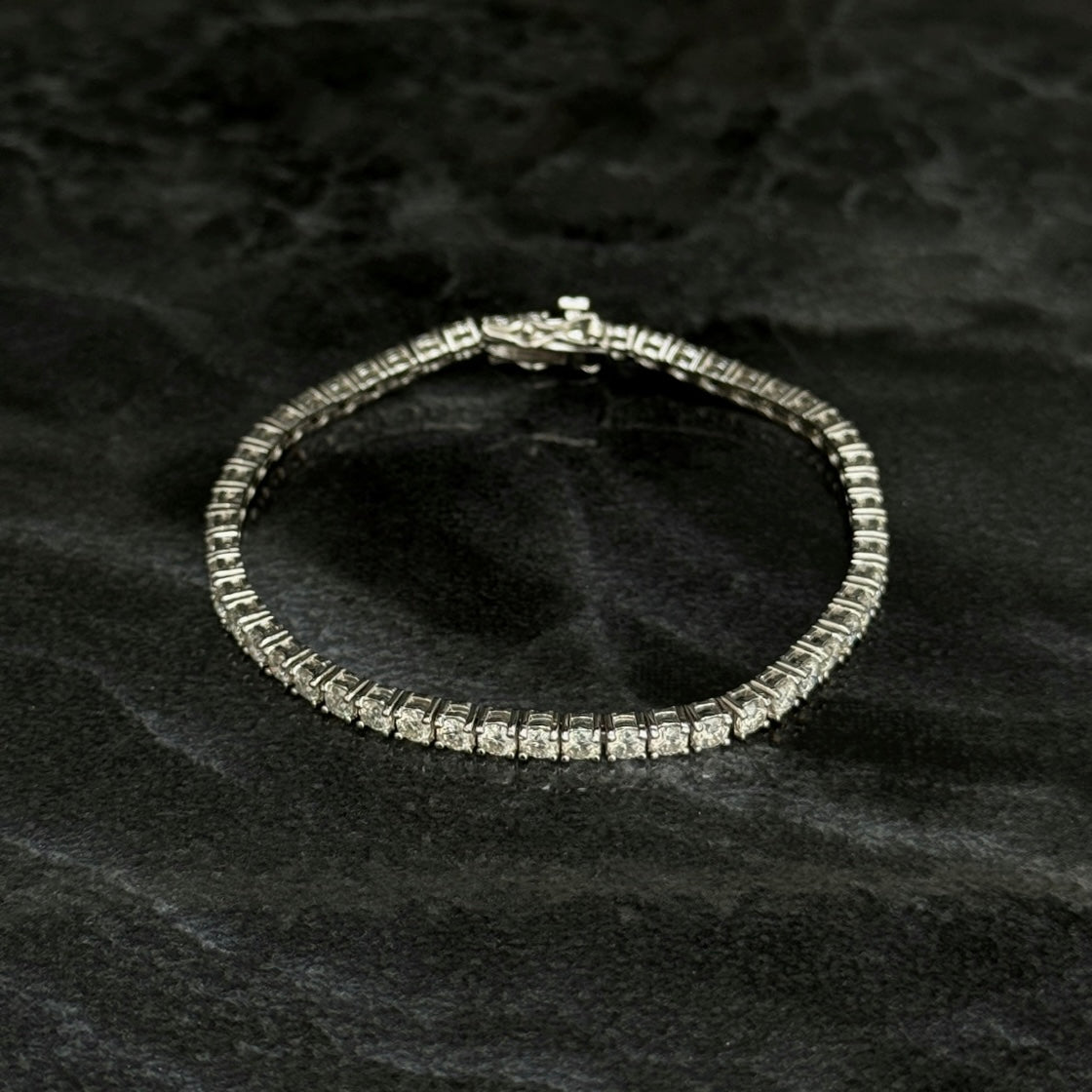 Pulsera Tenis 3mm / Moissanitas / Plata 925