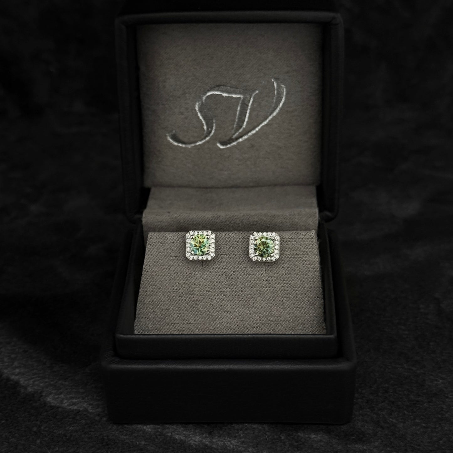Topos Exclusivos / Moissanitas Lab Blue Green / Plata 925