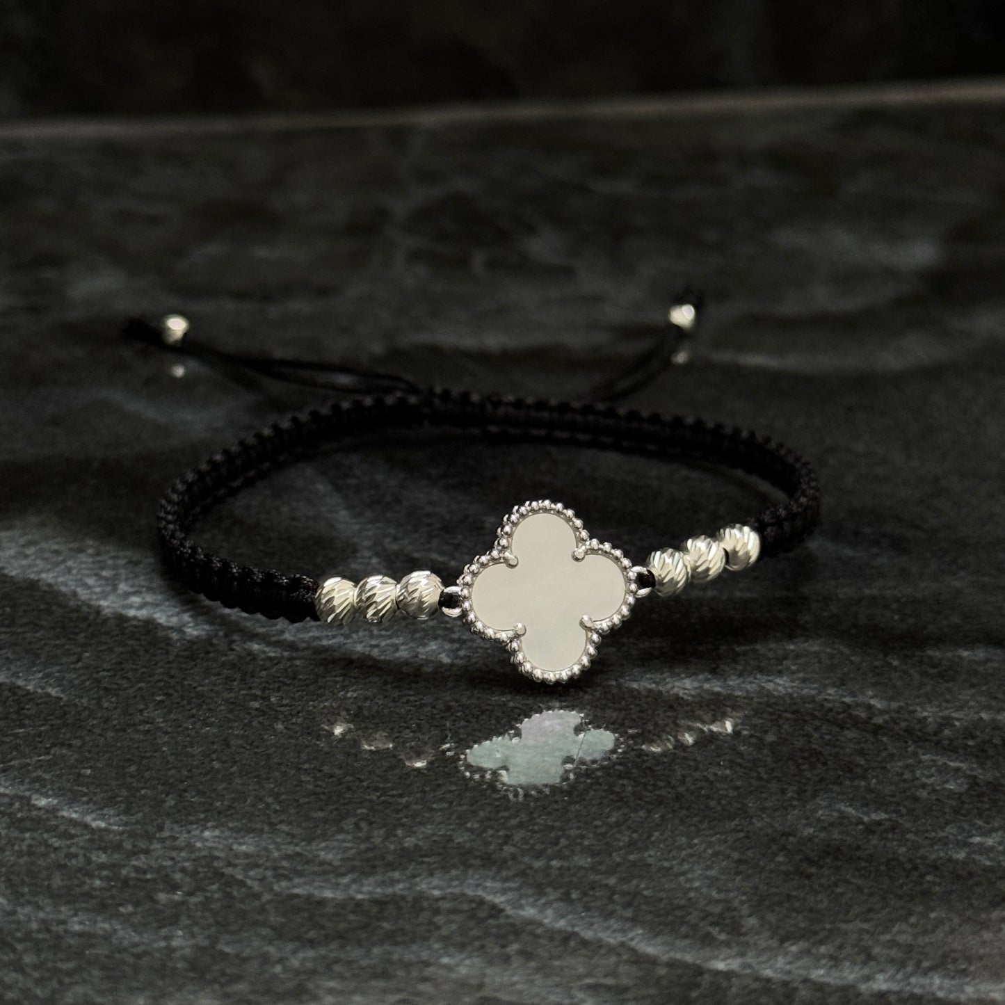 Pulsera Lucky Clover / White / Plata 925