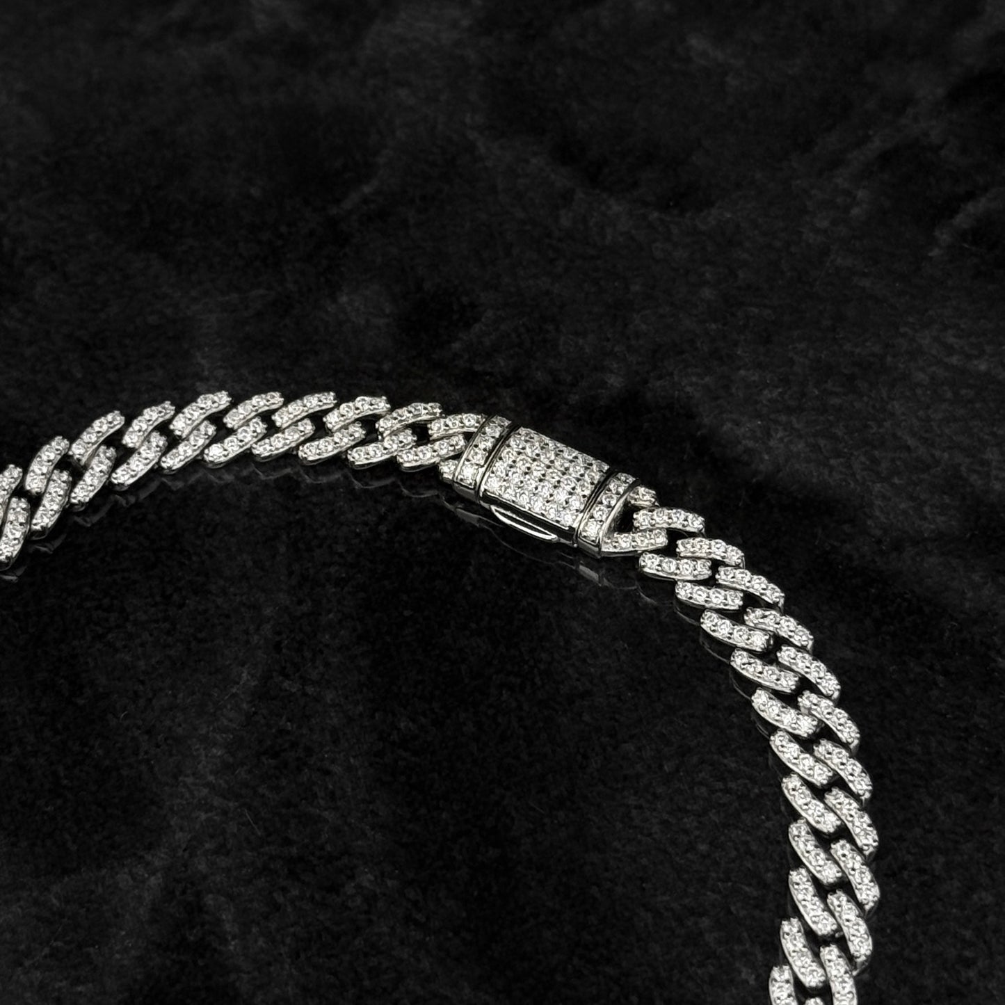 Pulsera Cubana Exclusiva 6mm / Moissanitas Lab / Plata 925