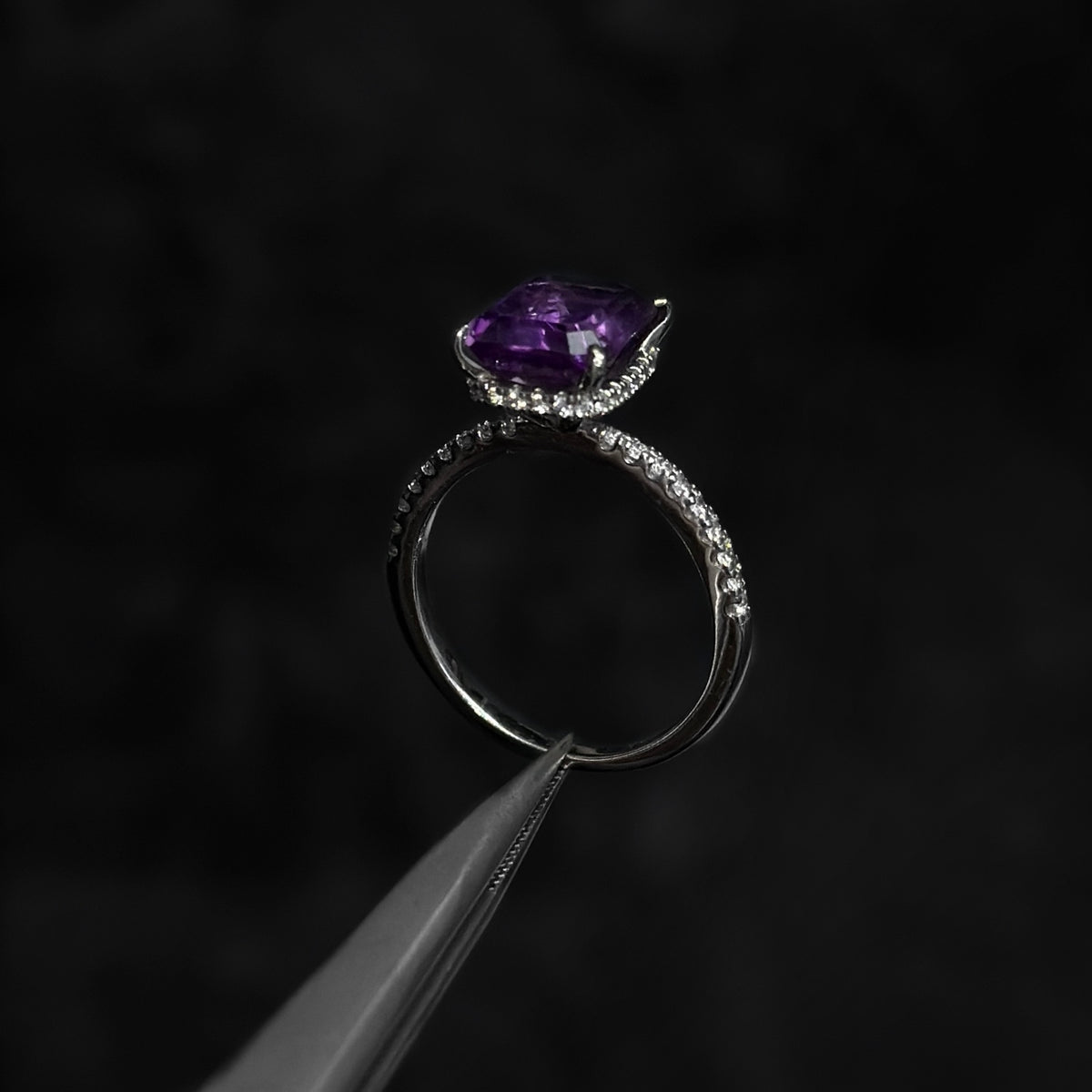 Anillo de Lujo #7 / Amatista Natural / Plata 925