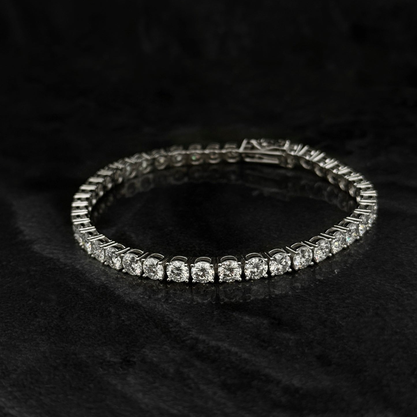 Pulsera Tenis 5mm / Full Moissanitas / Plata 925