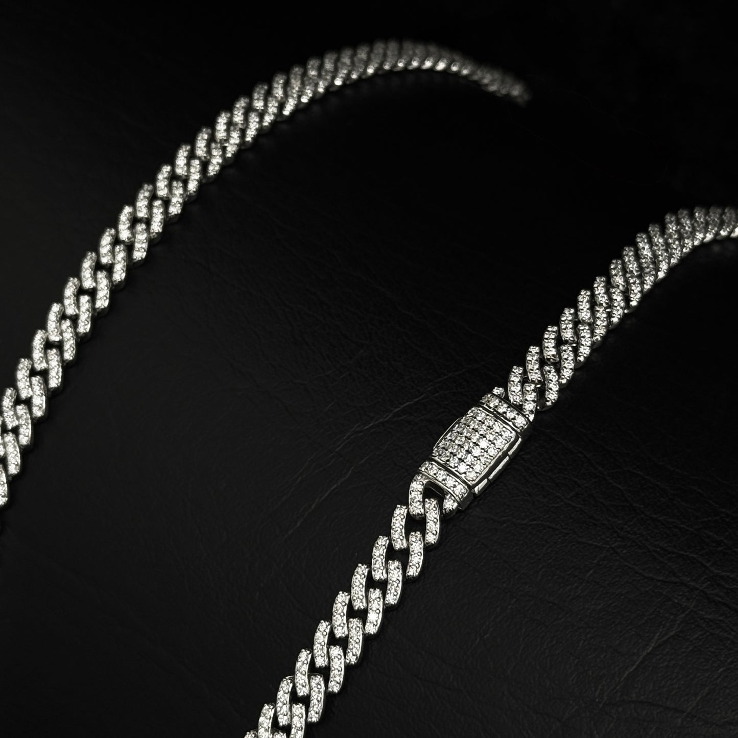 Cadena Cubana Exclusiva 6mm / Moissanitas Lab / Plata 925