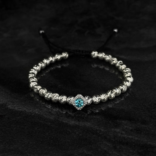 Pulsera Tejida / Topacio Natural / Plata 925