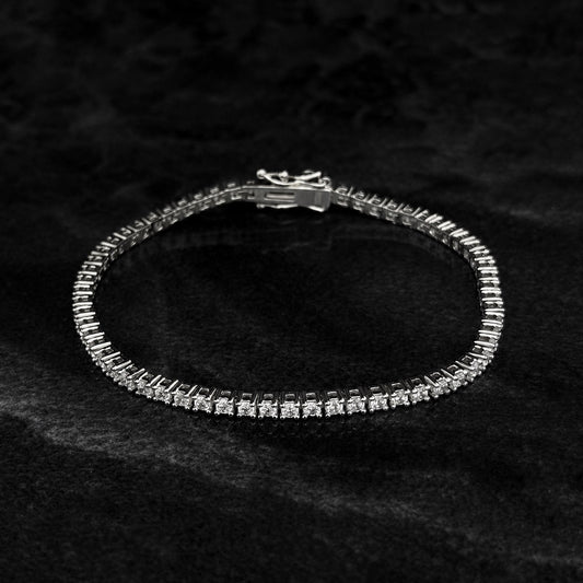 Pulsera Tenis 2mm / Full Moissanitas / Plata 925