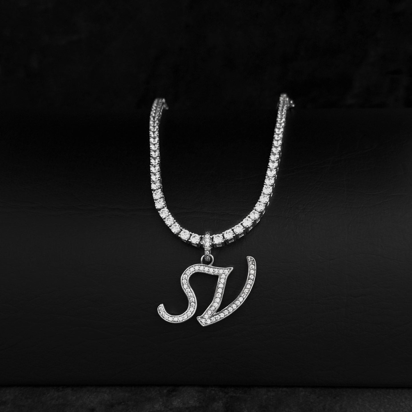 Set Cadena Tenis / Dije Personalizado / Moissanitas / Plata 925