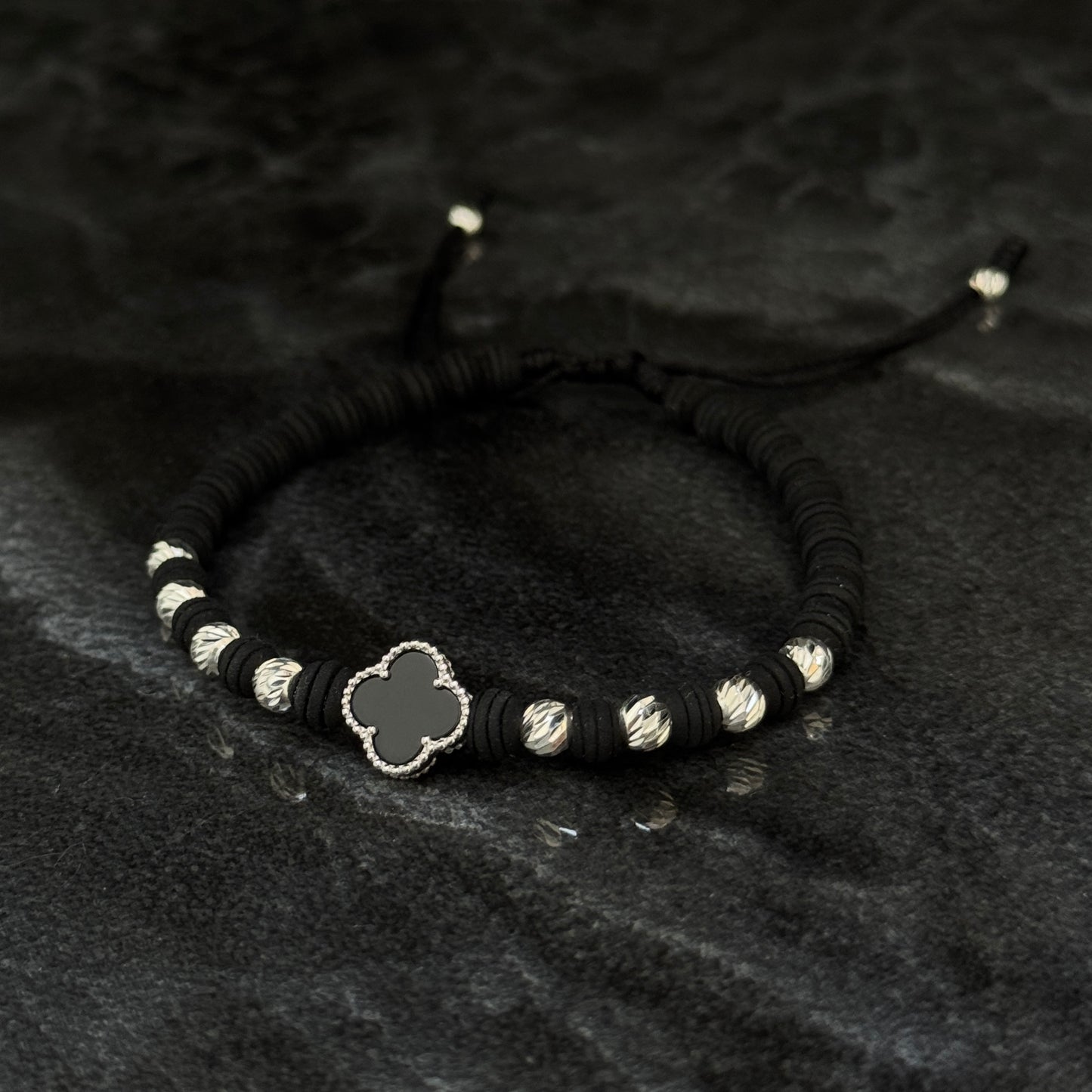 Pulsera Lucky Clover / Black / Plata 925