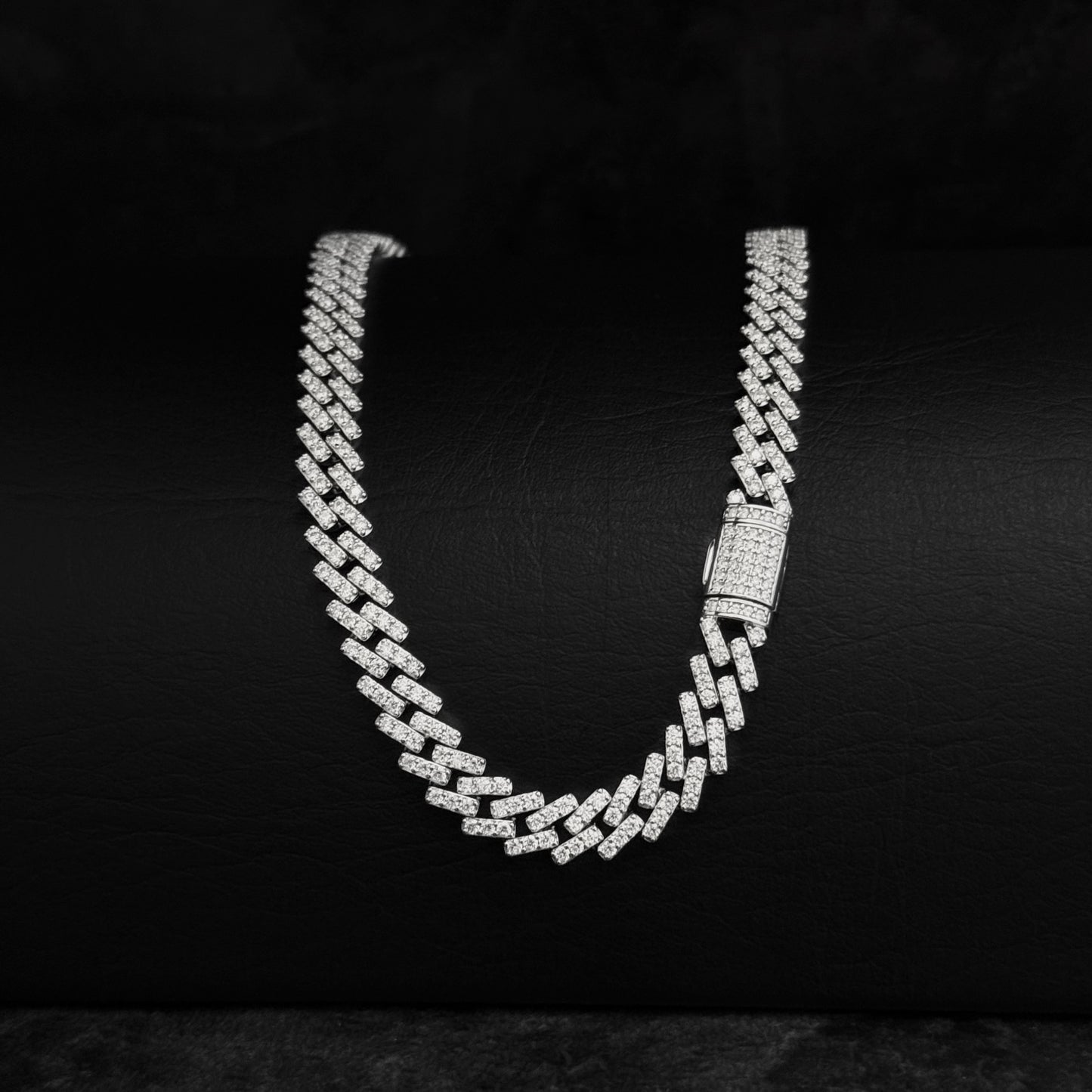 Cadena Cubana Exclusiva 8mm / Moissanitas Lab / Plata 925