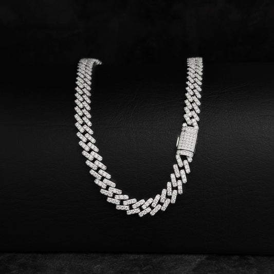Cadena Cubana Exclusiva 8mm / Moissanitas Lab / Plata 925